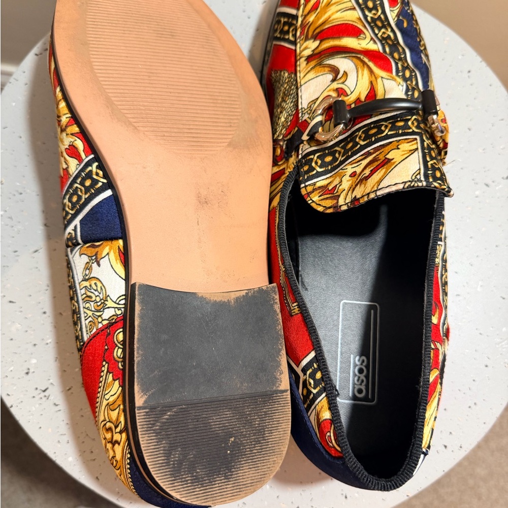 ASOS Red and Blue Patterned Loafers - Picture 4 of 4